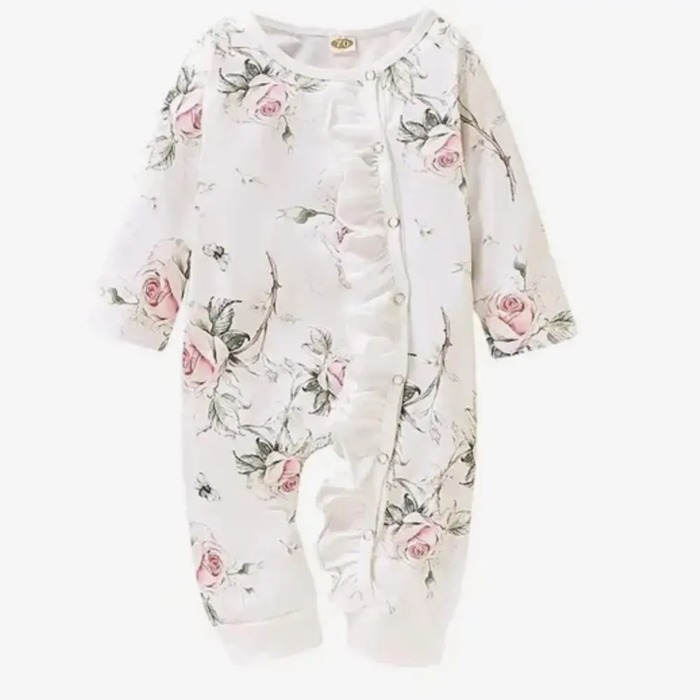 New light weight baby girl ruffled sleeper 6-9 months